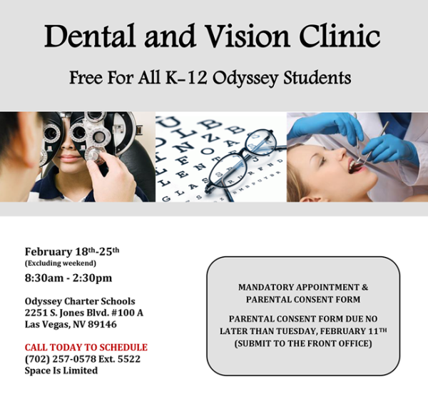 Free Dental and Vision Clinic Feb 1825 Odyssey Charter Schools of